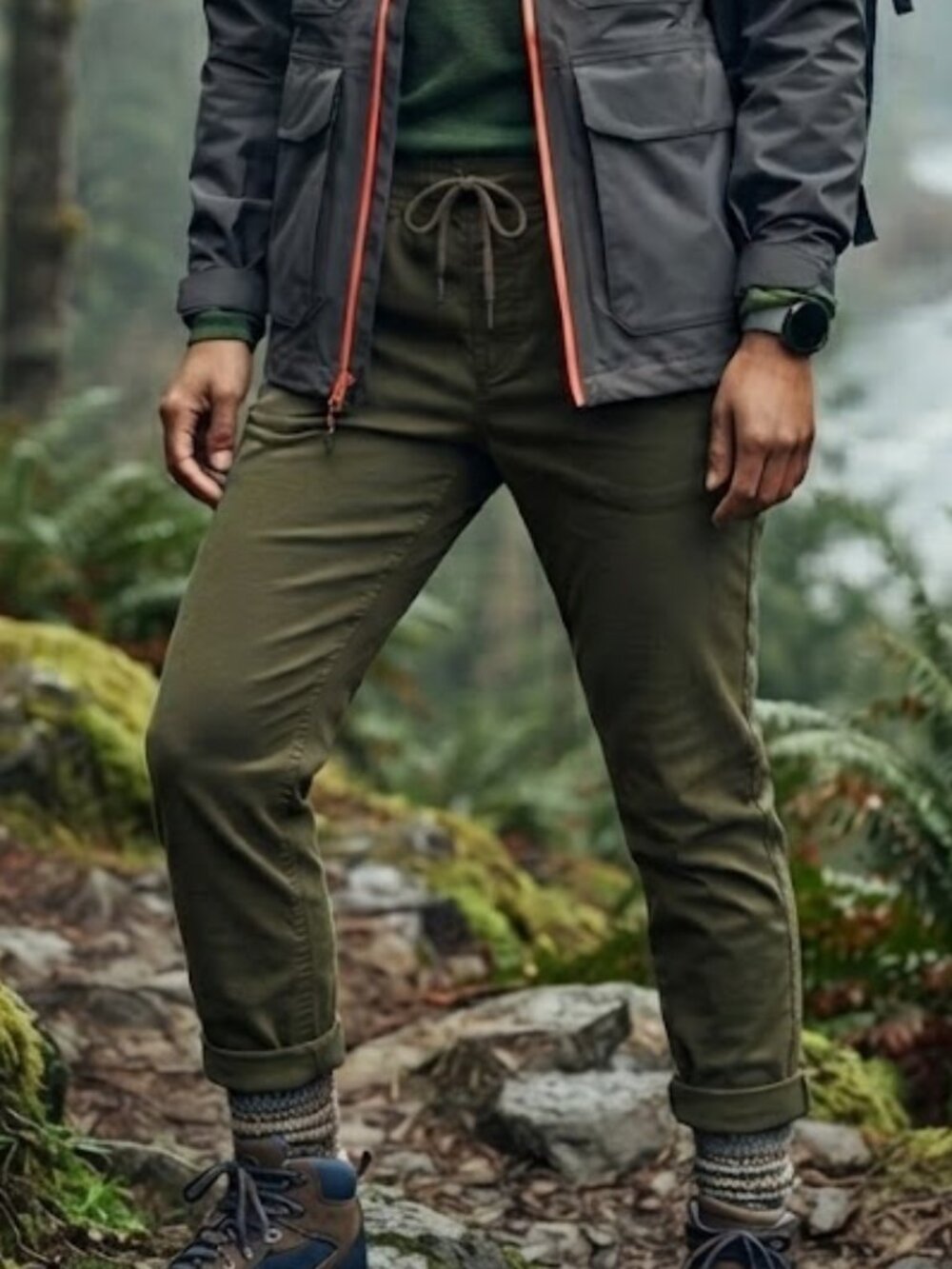 Suko Jeans Olive Green Drawstring Jogger Pants Style 23704 Size 38 Utility